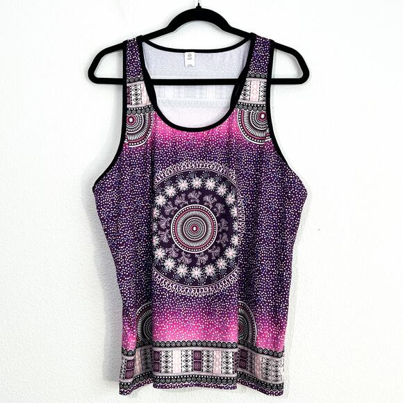 Chaos Monkey Plus Size Tank Top Womens 2XL Boho Racerback Stretchy Summer Artsy - Picture 1 of 5